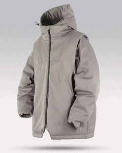 Veste d'hiver unisexe matelassée, parka thermique épaisse avec capuche amovible, personnalisation OEM, vente en gros - Product Image 2