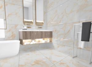 Carreaux de sol et de mur en porcelaine brillante haut de gamme, format grand carrelage 800x1600, 1200x1800, 750x1500 mm, pour intérieur moderne - Product Image 6