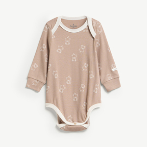 Body de Bebé de Manga Larga con Estampado de Oso, en Tejido Rib de Lyocell y Spandex, para Recién Nacidos, Unisex, ODM Vietnam - Product Image 1
