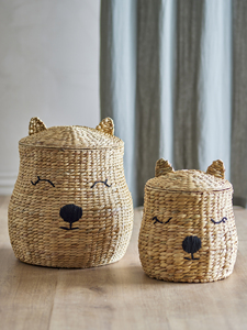 Charming Handwoven Water Hycinth Basket for Kids Wicker Toy Storage Basket for Nursery Playroom Organization and Books - Product Image 6