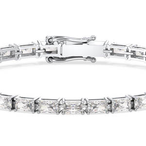 Bracelet tennis REYES fait main en moissanite taille radiant 13,7 carats, certifié GRA, en argent sterling 925, bijoux de soirée pour femmes - Product Image 4