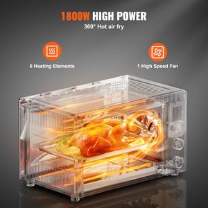 "28L/29.6Qt 1800W 2-Tier Countertop Air Fryer <b>Toaster</b> Oven with Convection & Wire Racks for Pizza" - Product Image 3