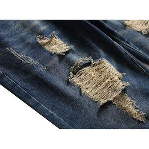 Hot Selling Summer Vintage Washed Ripped Patch Denim Shorts High Quality Men's Gym Casual 100%Cotton jeans shorts front Logo - Product Image 4