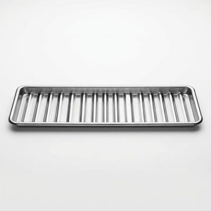 Bandeja de Servicio Plateada Hecha a Mano de Acero Inoxidable SS304 de 56 cm, Bandeja Decorativa Acanalada Lavanya de Acero Satinado Brillante para Decoración del Hogar, Hoteles y Bodas - Product Image 1