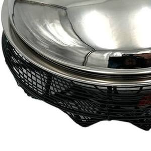 Wholesale Round Stainless Steel Chafing Dish Black Wire Mesh Basket Base Buffet Food Warmer Catering Serving <b>Pan</b> <b>with</b> Gold Knob - Product Image 4