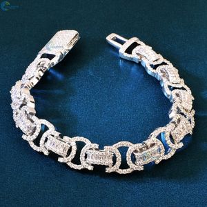 Pulsera de diamantes cultivados en laboratorio con corte baguette VVS1, estilo hip hop, personalizada, con incrustaciones de diamantes, estilo rapero, para él. - Product Image 1