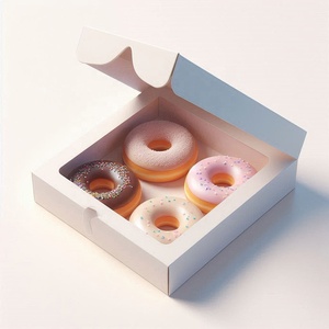 Cajas de Panadería Elegantes de Papel Kraft con Ventana Transparente, Laminación Mate, Impresión de Logotipo Personalizado, Empaque para Donas, Pasteles, Chocolates y Golosinas - Product Image 2