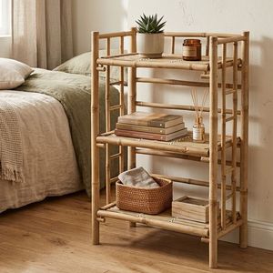 Estante de Bambú Moderno de 3 Niveles, Ecológico, Personalizable, Organizador de Almacenamiento Independiente para Sala de Estar y Dormitorio - Product Image 1
