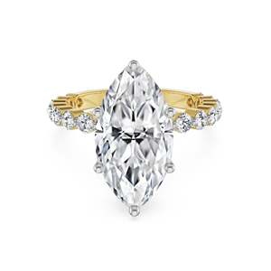 Bague de Mariage Élégante en Argent 925 avec Moissanite Taille Marquise et Accents de Pierres Rondes pour Femme - Product Image 5