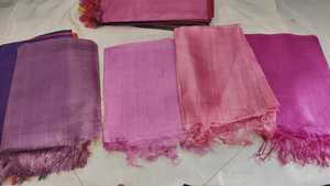 Écharpes en soie Tussah unies multicolores avec franges pour accessoires de mode - Product Image 3
