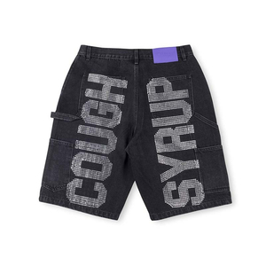 AWFUL LOT COUGH SYRUP Pantalon Boyfriend pour homme, taille haute, style hip-hop, avec lettrage, streetwear, vente en gros, ODM, écologique, strass en cristal - Product Image 6