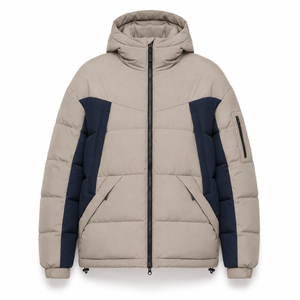 Wholesale Winter Puffer <b>Jacket</b> Designer Color Block Style Thick Insulation Custom Embroidery Durable Polyester Outerwear Design - Product Image 1