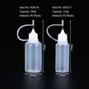 ขวดพลาสติกสำหรับใส่กาวพร้อมหัวฉีดแบบเข็ม ขนาด 15 มล. 30 มล. ขวดบีบพลาสติก PE แบบหยด - Product Image 2