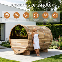 Sauna extérieur intelligent compatible avec application, homologué ETL, pour villa de luxe au Moyen-Orient, en cèdre rouge multi-pièces assemblé, type « Desert Pod »