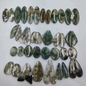 Venta al por mayor de Ágata Musgosa Verde Natural, Cabujones de Formas Mixtas, Par a Juego, Gema Suelta con Juego de Color, Certificado por Terceros - Product Image 2