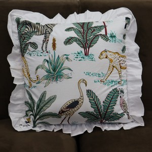 Animal Pattern Ruffle Cushion Cover Square Bohemian Style Decorative Pillowcase for <b>Home</b> Use - Product Image 5