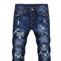 Jeans Desgastados para Hombre, Premium, Rotos, Elegantes, Ajustados, Casuales, Estilo Urbano, Diseño Azul Lavado, Moderno