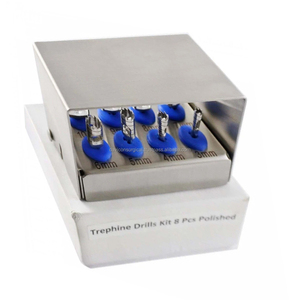 Lot de 8 fraises à trephination osseuse manuelles en acier inoxydable pour implants dentaires, outils chirurgicaux pour greffe osseuse et chirurgie implantaire - Product Image 2