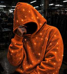 Sudadera con capucha y cremallera para hombre con estampado Galaxy, estilo oversize, casual, de punto, 100% algodón, para verano, estilo urbano - Product Image 4
