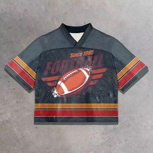 Custom Football Jersey Men <b>Tshirt</b> Boxy Fit Streetwear Oversized Vintage Sublimation Mesh <b>Polyester</b> Soccer Jersey T Shirts - Product Image 4