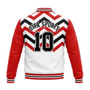 Chaqueta de Béisbol Roja y Blanca de Manga Larga con Cierre Completo, Uniforme de Equipo, Ropa Exterior Ligera y Cómoda para Deportes - Product Image 2