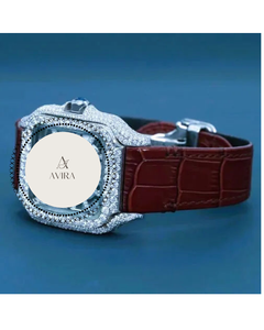 High on Demand Sleek Designed Iced Out Natural Diamond Wrist Leather Strap <b>Watches</b> for Mens Luxury Occasional At Best Price - Product Image 1