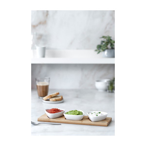 Set di servizio in ceramica con 3 ciotole e base in bambù per stoviglie da festa - Product Image 2