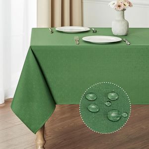 Nappe rectangulaire 60x104 pouces en lin texturé, imperméable, résistante aux taches et aux plis, lavable, tissu décoratif - Product Image 1