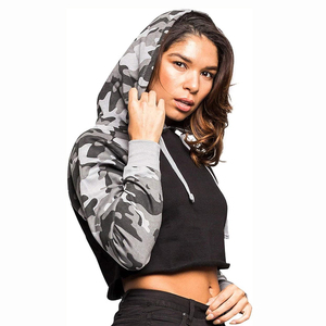 Custom ODM Heavy Fleece Winter Letter Front Cropped <b>Zip</b> <b>up</b> Hoodie <b>Women</b> Loose Fit Ribbed Hem <b>Jacket</b> - Product Image 2