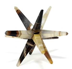 Haute qualité Cristal merkaba étoile noir onyx bagué merkaba 12 Points Guérison Cristal Quartz Merkaba Étoile Pierres Précieuses En Gros - Product Image 3