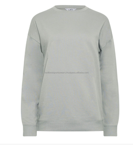Ensemble de survêtement gris pour femme, col rond, coupe classique, en coton tricoté, couleur unie, décontracté, automne, pantalon de jogging, manches longues, respirant, léger - Product Image 5