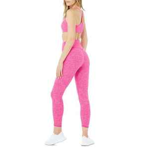Conjunto de Yoga Personalizado al por Mayor, Ropa Deportiva de Spandex/Poliéster para Mujer, Diseño Sólido, Secado Rápido y Transpirable - Product Image 4