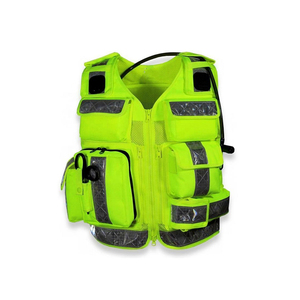 Chaleco de seguridad reflectante de alta visibilidad para hombre, transpirable, con cuello en V, informal, con bolsillos, ropa de abrigo de verano, color verde - Product Image 1