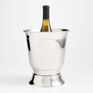 Cubo de hielo metálico de lujo con asa resistente para un fácil transporte, perfecto para enfriar vino, champán y cerveza en hoteles, buffets y fiestas. - Product Image 1