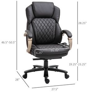 Sedia da Ufficio Direzionale Boss con Schienale Alto in Pelle PU Marrone, Angolo di Inclinazione Regolabile, Imbottitura Spessa - Product Image 3
