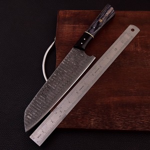 Cuchillo de chef hecho a mano de acero de Damasco, cuchillo de cocina con mango de madera Pakka y resina - Product Image 5