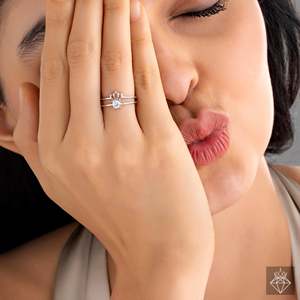 Bague solitaire couronnée PRAO Regal Bague mode taille réglable - Product Image 3