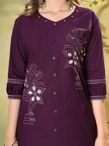 Conjunto de Top y Pantalón de Diseño para Mujer, Tradicional, de Algodón Puro Elástico, con Bordado de Hilo, para Todas las Temporadas - Product Image 5