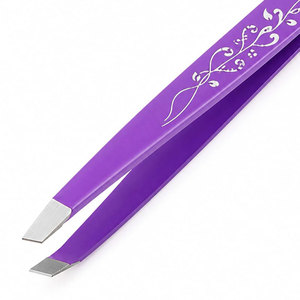 Pince à épiler cosmétique personnalisée pour sourcils, à pointe inclinée, en acier inoxydable, outil professionnel de toilettage du visage, durable et de précision - Product Image 4