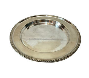 Excellent plat réutilisable plat personnalisé forme ronde métal chargeur plaque hôtels et restaurants vaisselle affichage plateau alimentaire - Product Image 1