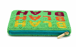 BLAH BLAH Beaded Pouch | Handmade Statement Coin Purse | <b>Fun</b> Colorful Zip Clutch| Cute Statement Mini <b>Bag</b> - Product Image 5