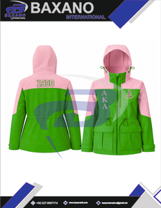 Alfa |   Kapa |   Chaqueta Impermeable Alpha AKA Sorority, Chaqueta Deportiva con Capucha, Chaqueta Impermeable de Alta Calidad para Mujer - Product Image 4