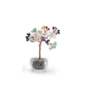 Arbre en cristal de citrine lumineux avec base en bois, décoration Diwali pour la prospérité, l'abondance et l'énergie positive à la maison - Product Image 2