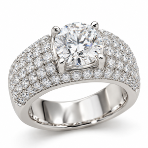 Anillo de Diamantes para Hombre en Oro Amarillo Sólido de 10K, con Cuatro Puntas y Pavé de Diamantes, Joyería Personalizada de Fabricante - Product Image 6