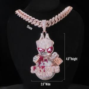 Joyería Hip Hop, Colgante Combinado Chapado en Oro de 18K, Plata de Ley S925, Diamante Moissanita VVS, para Hombre - Product Image 5