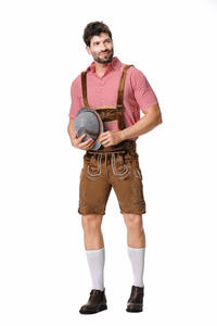 Traje Tradicional Alemán de Oktoberfest en Cuero Genuino de Alta Calidad para Hombre, Lederhosen Bávaro con Logotipo Personalizado, Servicio OEM - Product Image 4