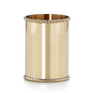 Modern <b>Round</b> Shaped <b>Brush</b> Holder Shinny Golden Finished Brass Top Demanded for Bathroom Usage Metal Material - Product Image 1