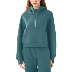 Compre sudaderas con capucha cálidas con media cremallera de ropa de mujer recién llegados de invierno con diseño personalizado para mujer 2025 - Product Image 1