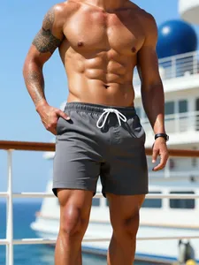 Shorts de Playa Personalizados con Cintura Elástica y Cordón Ajustable, Tela de Secado Rápido, Traje de Baño Informal para Vacaciones, Proveedor Mayorista - Product Image 5