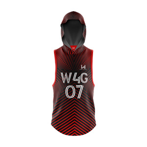 Maillots de football américain 7v7 unisexes à capuche sans manches personnalisés par sublimation, en polyester anti-humidité, imprimé géométrique, pour toutes les saisons - Product Image 4